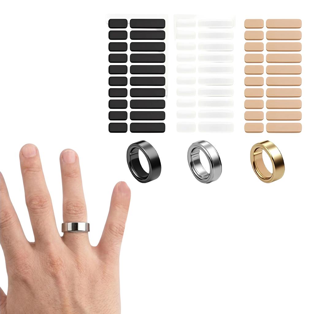 Smart Ring Size Adjuster,Compatible With Ring Spacer,Ring Adjuster Compatible With Comfortable For Loose Rings.(Black++Skin)