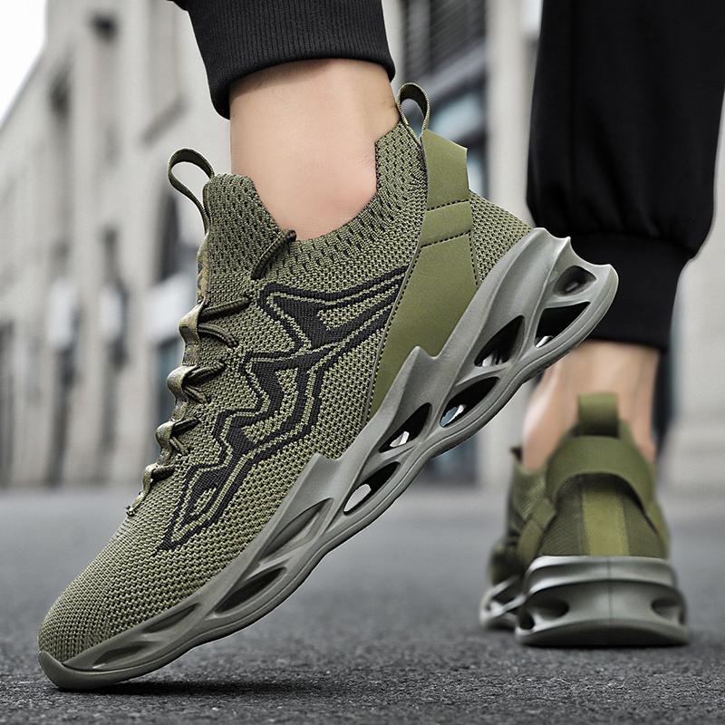 

Mens Athletic Shoes Running Sneakers Breathable Mesh Comfortable Walking Shoes Non Slip Sports Shoes for Men Gym Training 36 фарби люмінесцентні зелений колір
