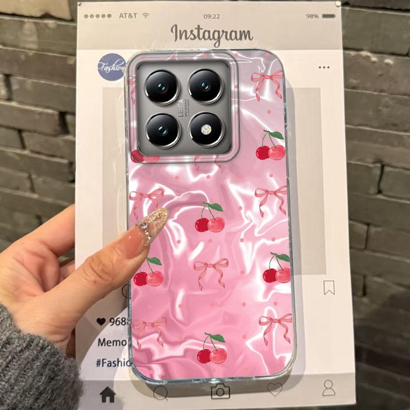

Pink Cherry Bow Leopard Star Heart Girls Women Phone Case For Xiaomi 14T 13T Pro 14Tpro 11 Lite 5G NE Shockproof Fundas Cover Xiaomi 13T Pro белый