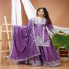 Regal Purple Embroidered Sharara Set with Dupatta
