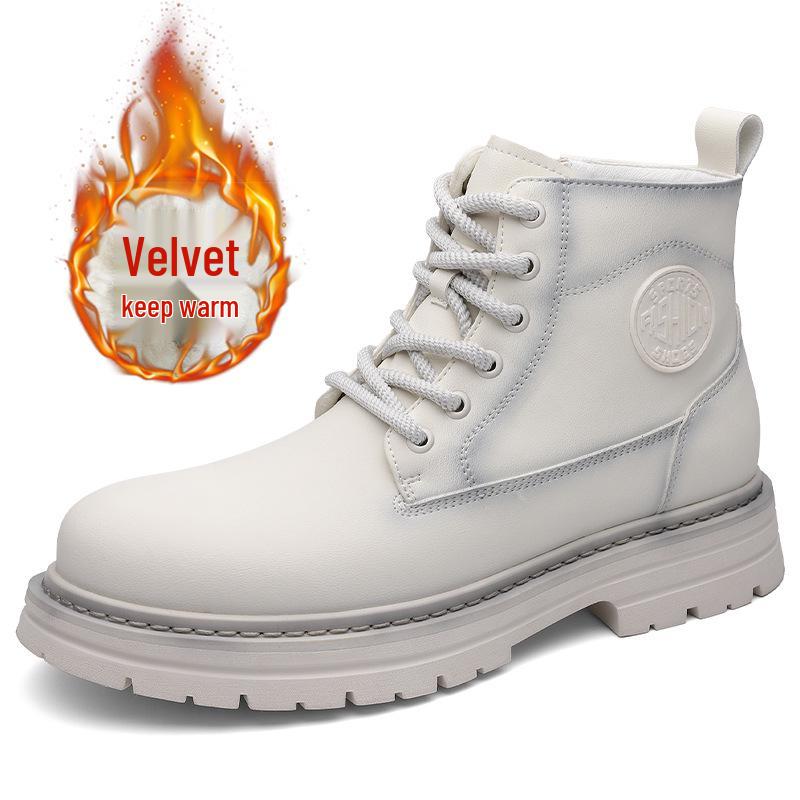 

Мужские кожаные ботинки мартин с высоким голенищем Осень/Зима 2025: Повседневная, Модная, С эффектом потертости, Увеличивающая рост обувь для мотоциклистов и рабочей одежды 40