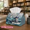 1pc, 2D Flat Printing, Tissue Box Sailing Adventure with Lighthouse And Anchor Patterns Printed Tissue Box, Suitable for Bathrooms, Living Rooms, Bedr