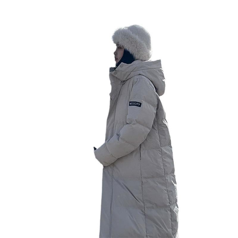 Chinese Opera Down Cotton Jacket Women's Long Model 2025 Winter New Korean Version Loose Cotton Jacket Over the Knee Padded Jacket Thickened Jacket