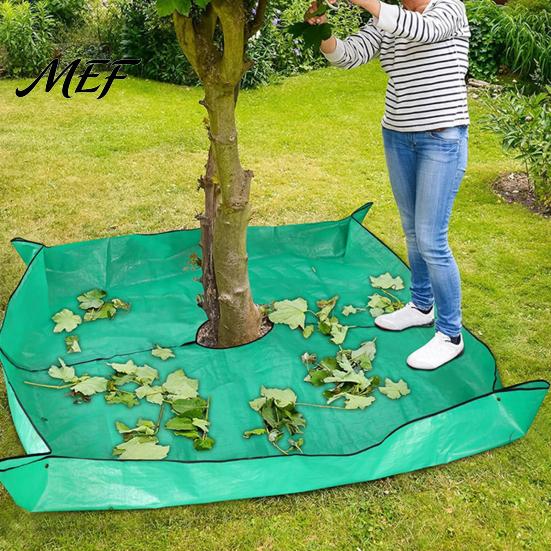 Reusable Gardening Soil Tray Landscape Tarp for Trimming, Garden Pruning with Hole & 4 Weather Resistant Corner Buckles, Shrub Trimmings Catcher Leaf