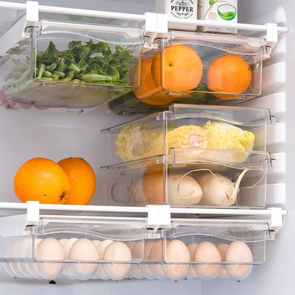 Pull Out Refrigerator Hanging Organizer Transparent Fruit Egg Storage Rack  Kitchen Organizer