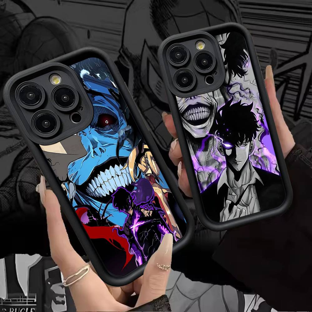 Popolare S-Solo L-Leveling Anime Custodia per Telefono Custodia per Telefono Per IPhone 17 16 15 14 13 12 11 Pro Max Plus Copertura Morbida Nera