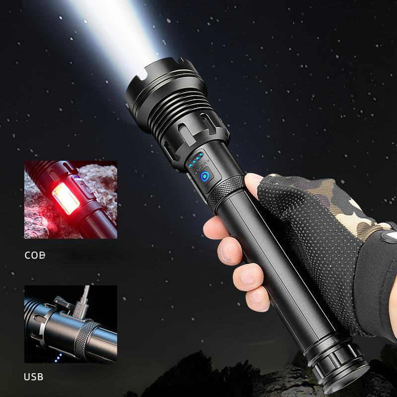 P90 COB light tactical USB rechargeable hunting glare flashlight