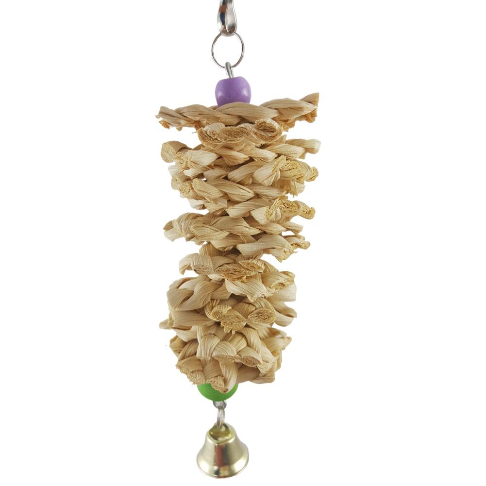 Pet Parrot Birds Natural Grass Woven Cuttlebone Cuttlefish Bone Chewing Toy Hanging Cage Swing Climb Pendant Bird Supplies