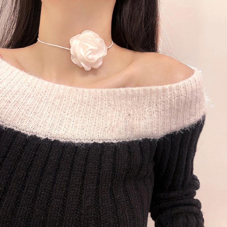 Flower Collar Necklace Jewelry Punk Choker Collar Necklace for Women Girl Teen