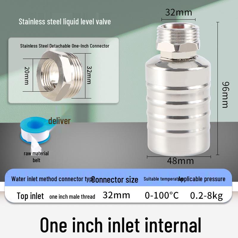 Crossing Mile Stainless Steel Automatic Water Level Controller - Large Flow Float Valve for Cooling Towers & Kitchen Water Tanks