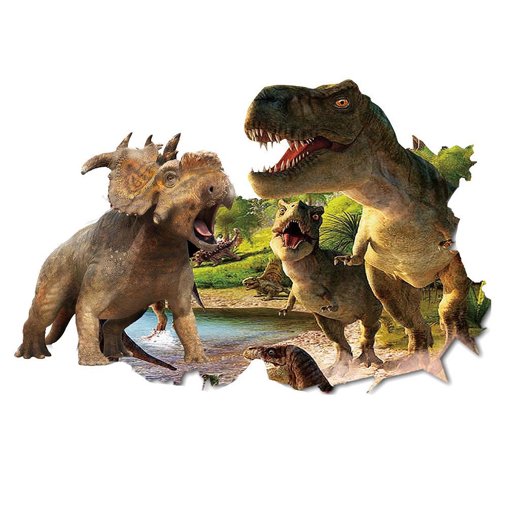 50x70cm Outside the Broken Wall Jurassic Dinosaur 3d Animal Vinyl Stickers Kids Room Decoration Wall Art Decals