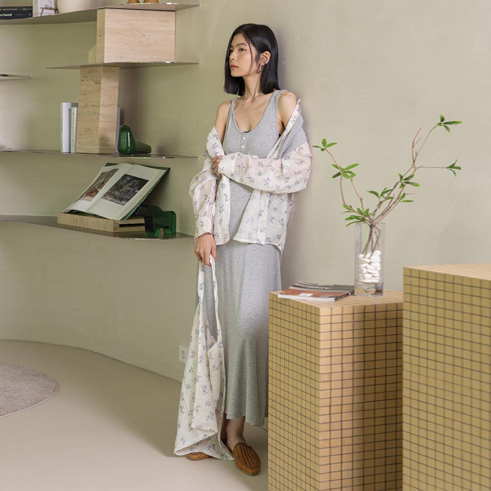 Laengsseon Ls_Sleeveless Button Dress_2Color