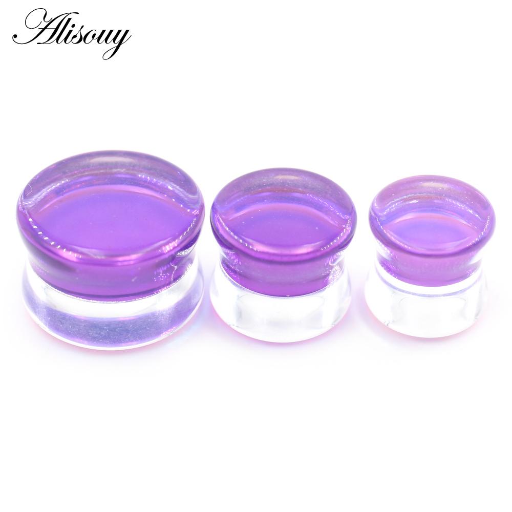 

Alisouy, 1 шт., 6 мм-30 мм, круглые стеклянные затычки для ушей для женщин и мужчин, туннели, манометры, расширитель-расширитель, серьги, пирсинг, украшения для тела 6mm фиолетовый