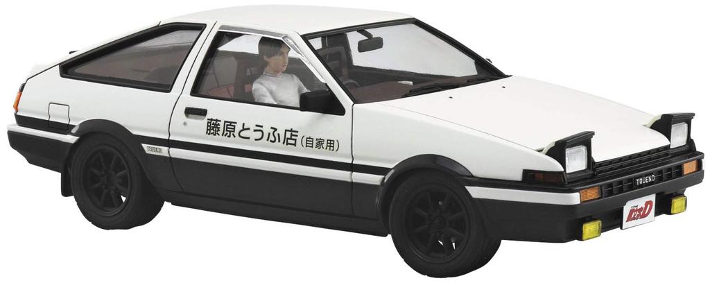 Aoshima Bunka Kyozai Initial D Serie 14 Takumi Fujiwara AE86 Trueno mit Fahrerfigur Plastikmodell (AOSHIMA) 1/24 Nr.