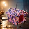 Außenkatzenhaus Hundehütte Abnehmbarer Zwinger Waschbarer Winterschutz Haustierhöhle Bett für Rasen Innen