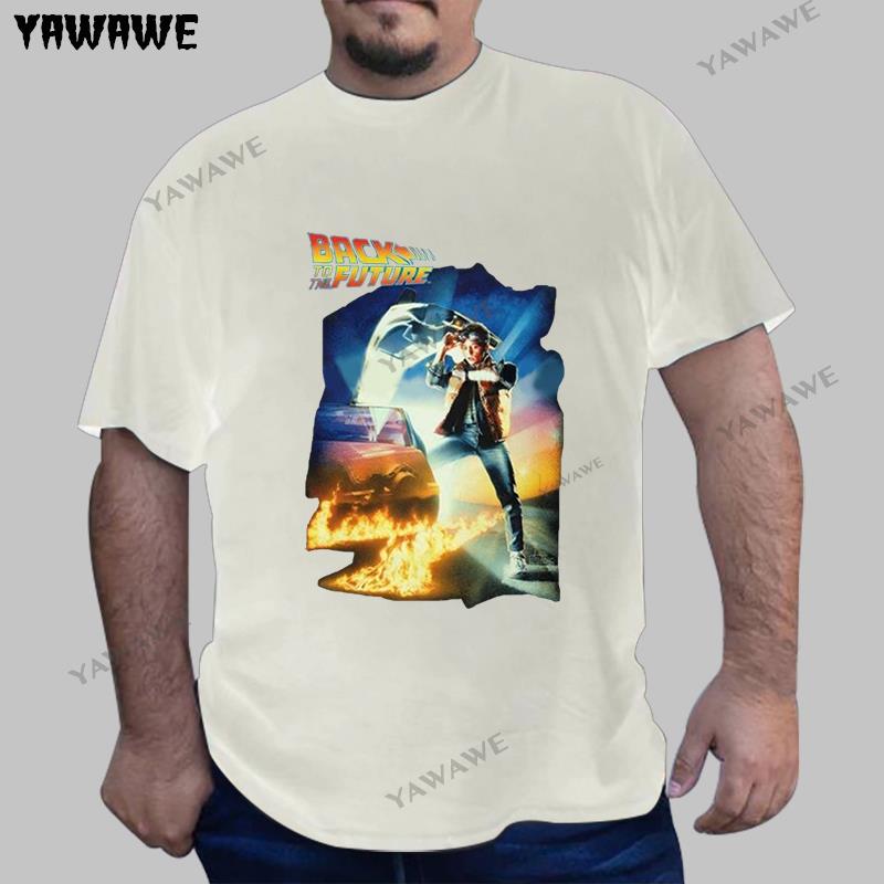 Retro Back To The Future Men T Shirt  Cotton Tees 80s Scifi Adventure Movie Tshirt ShortSleeve Printed Tshirt Merch Tops S