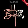 50-Piece Happy Birthday Acrylic Cake Decoration Inserts - Creative English Design for Prosperity, Health, and Longevity