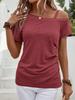 Women's Sexy Off-Shoulder One-Shoulder Solid Color Short Sleeve Top