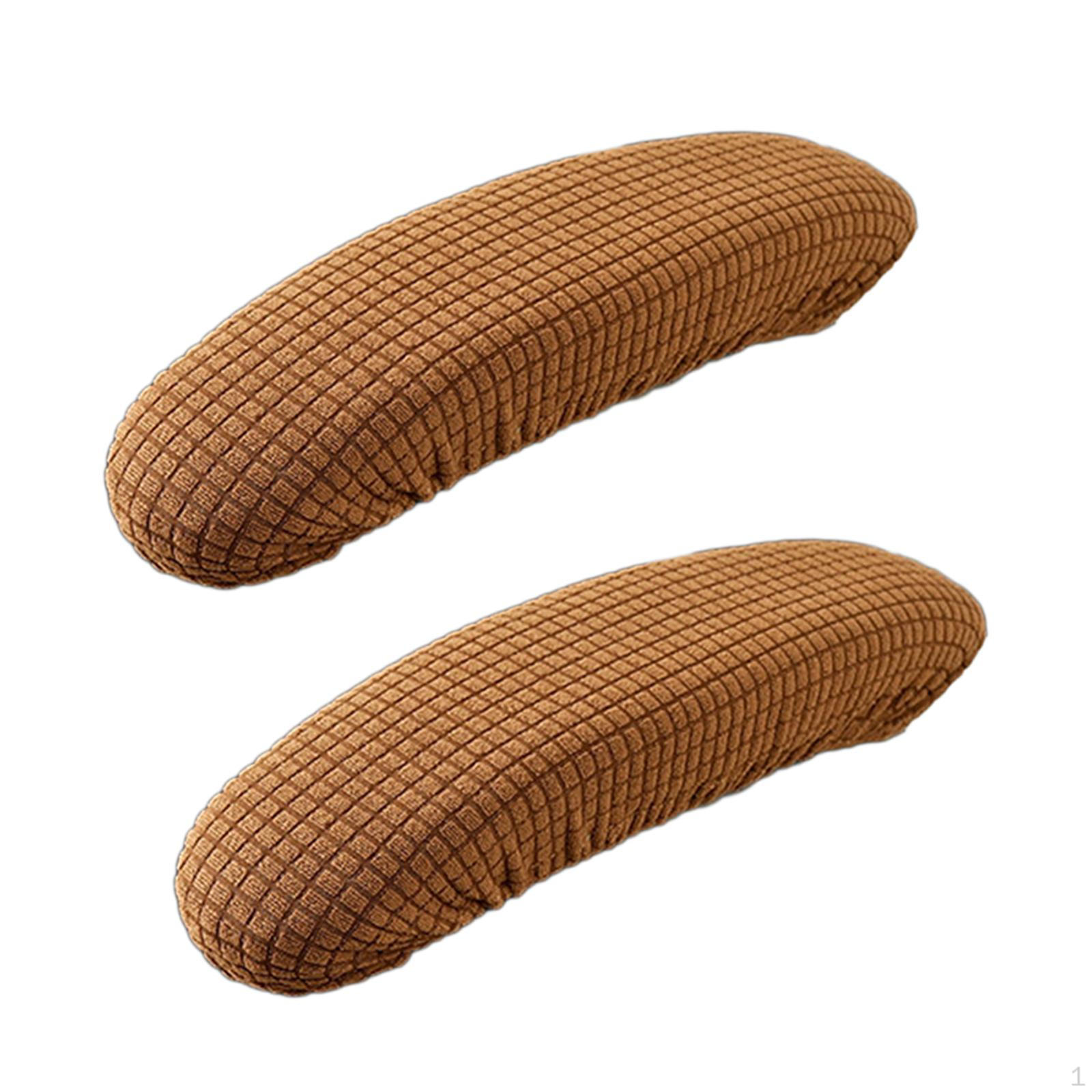 Чехол-подлокотник для кресла Защитный Эластичный Растягивающийся для Офисного Компьютерного Игрового Кресла коричневый