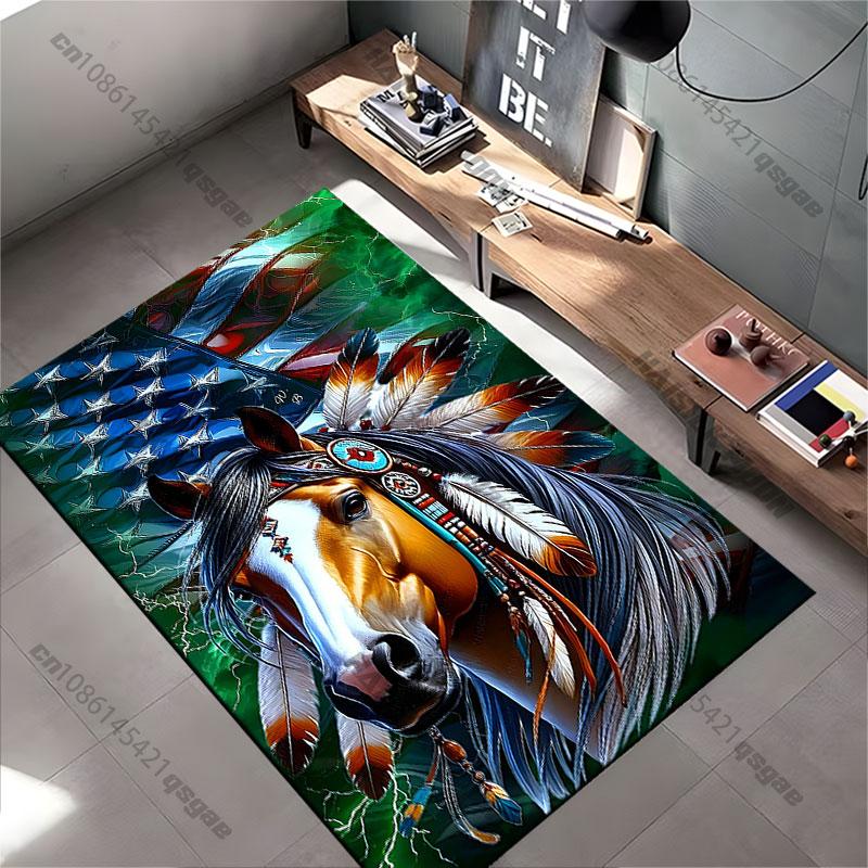 Horse Spirit Pride and Strength Carpet Yoga Living Room Room Decor Children's Crawling Mat Doormat Area Rug Games Mat