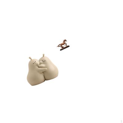 Hugging Pear Book Stand Ceramic Bookend Fine Workmanship Bookshelf Ornament Horse Statue Sculpture