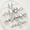 13 Pcs Punk Smooth Open Ring Set Fashion Silver Color Smooth Geometric Adjustable Metal Rings Women's Aesthetics Party Jewelry