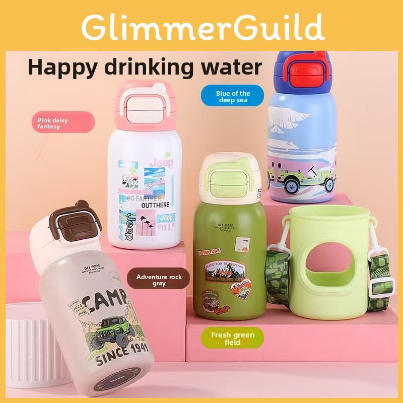 Outdoor Kids Insulated Water Bottle With Thickened Design And Reusable Straw For Portable Hydration