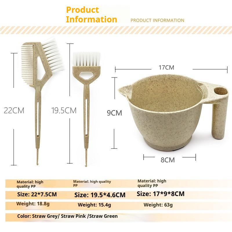 3Pcs Set Professional Hair Dyeing Kit Hair Color Dye Bowl Stirring Brush For Hair Coloring Bleaching Salon Home Salon Dye Tools
