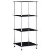 VidaXL 4-Tier Shelf Black 40x40x100 Cm Tempered Glass 249510