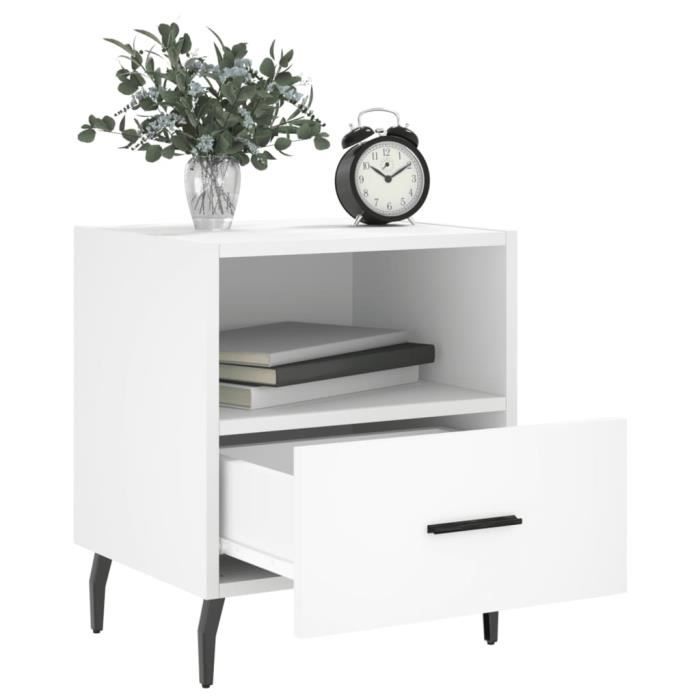 VidaXL Bedside Tables 2 Pcs White 40x35x47.5 Cm Engineered Wood 827469
