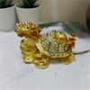 Traditional Chinese Rhinestones Metal Dragon Turtles Figurines Jewelry Case Ornament for Home and Office Desktop Decors