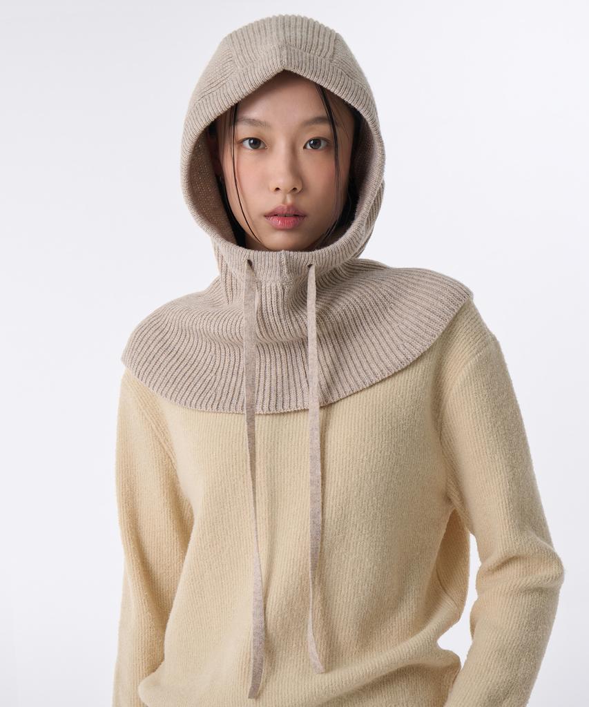 MUSINSA STANDARD WOMAN Women'S Oversized String Knit Balaclava [Oatmeal]