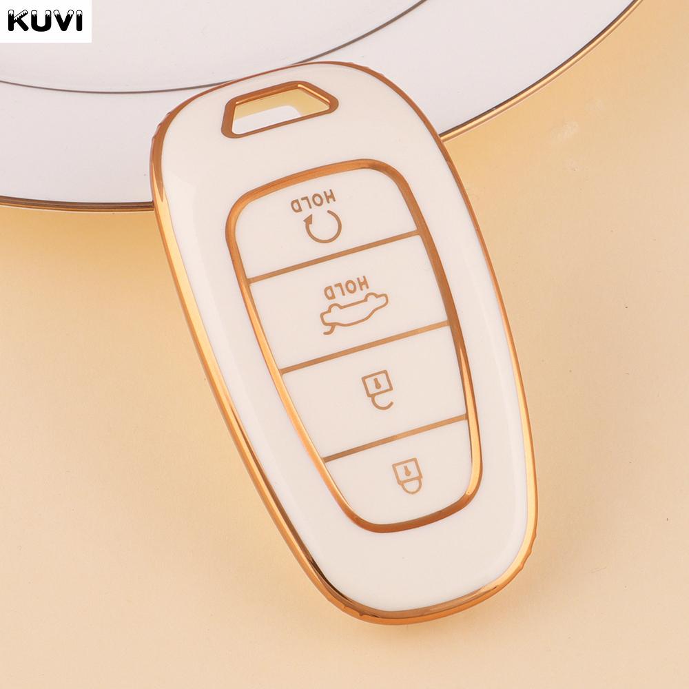 

Plating Tpu Luxury Car Remote Key Case Cover Shell Fob For Hyundai Santa Fe Tucson Nexo Nx4 Atos Solaris Prime 4 Button