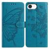 For iPhone 16e Case Butterfly Imprinted Wallet Stand PU Leather Flip Phone Cover with Strap