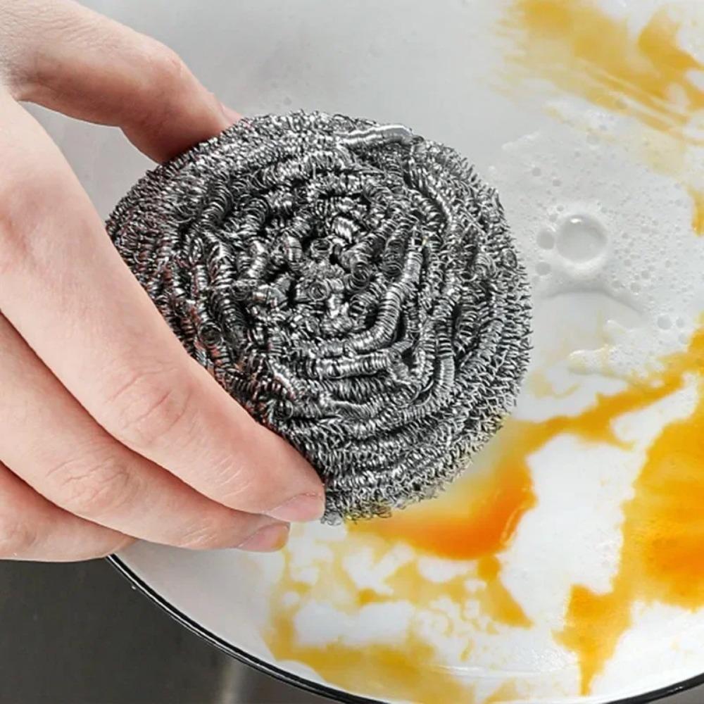 Steel Wire Cleaning Ball Dishwashing Pot Pans Scrubber Stainless Steel Balls Rust Removal Brush Utensil Kitchen Cleaner Tools