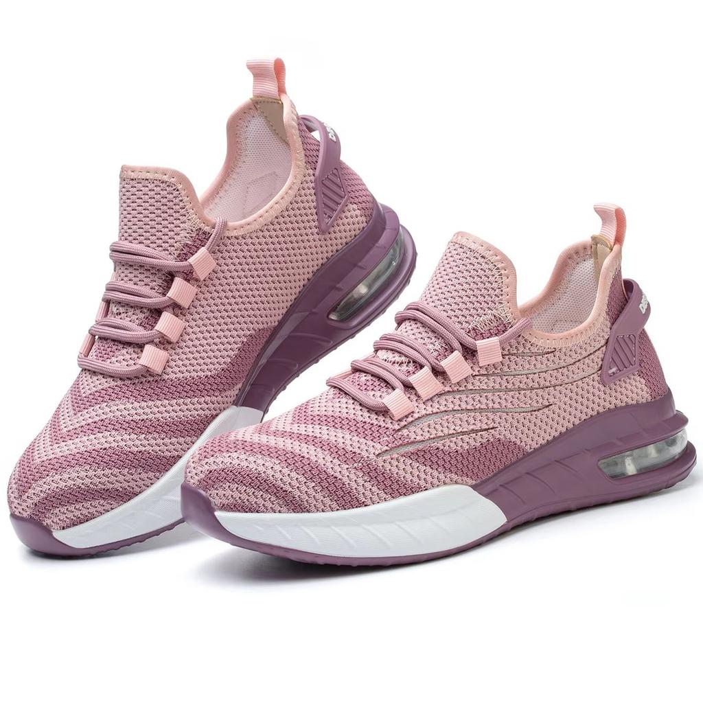 Ladies Safety Shoes Steel Toe Anti- Crush Fashion Pink Work Shoes Women's Footwear Comfortable Breathable for Office Use