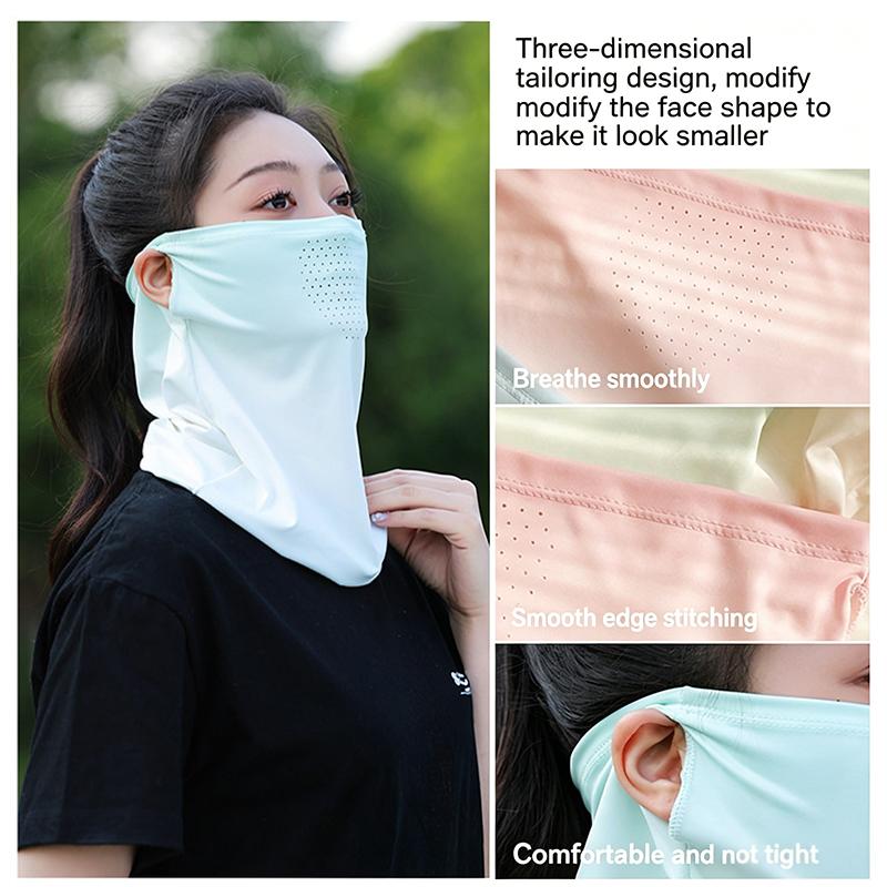 Gradient Colors Breathable Soft Ice Silk Uv Sun Protection Face Mask Summer Outdoor Cycling Hiking Unisex Face Scarf