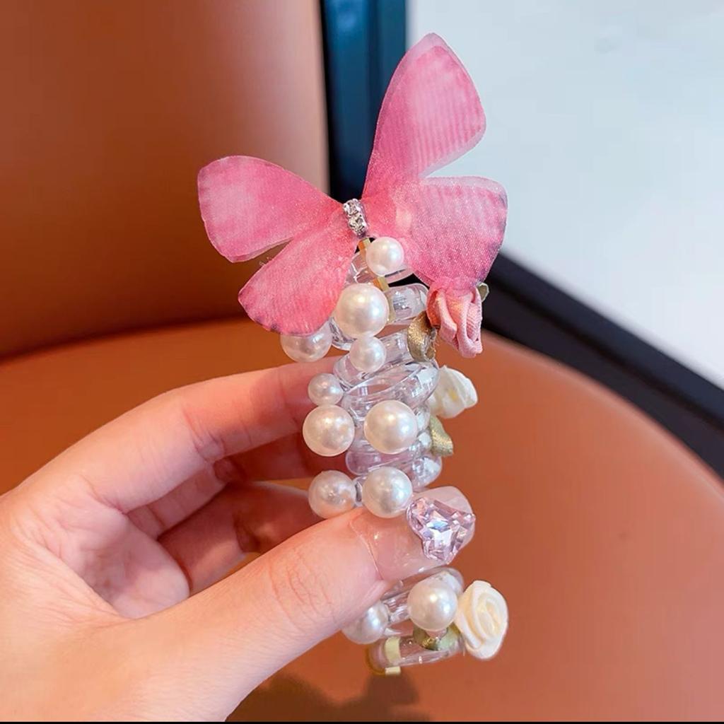 Super Fairy Rose Butterfly Telephone Line Hair Band Female Hair Tie Forest Ponytail Bubble Braid Hair Band Headdress Headband