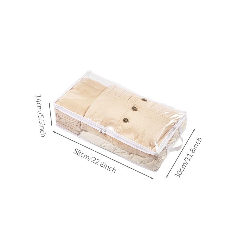 

Ящик для хранения на кровати, прозрачный плоский ящик для одежды, отделка одеяла, складной ящик для хранения, ящик для хранения под кроватью S белый