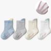 Spring Summer Thin Baby Socks Mesh Breathable Infant Boy Girl Middle Tube Socks Solid Color Cotton Kids Short Socks