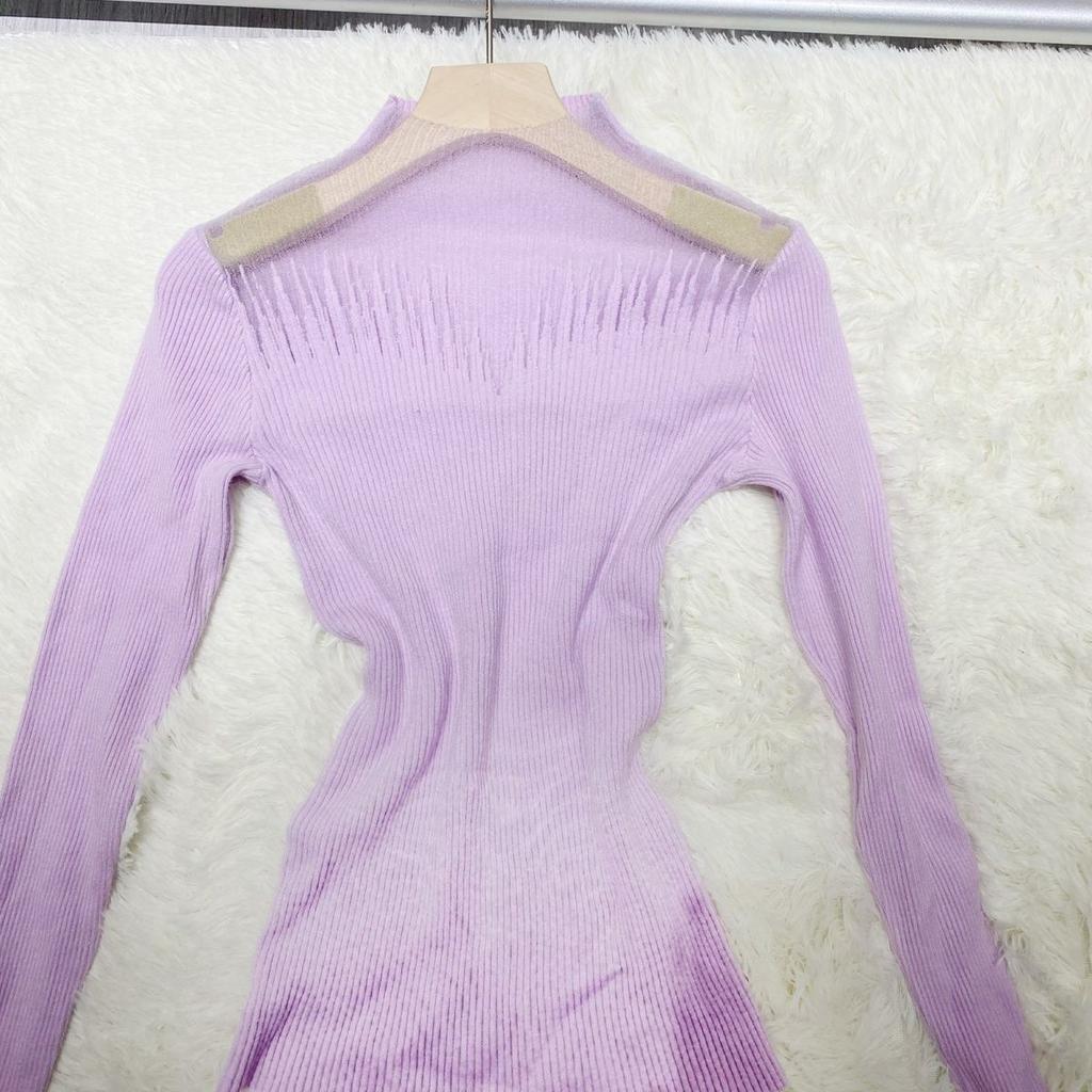 European Mesh Splicing Base Shirt for Women Spring Autumn and Winter Tailored Versatile Top with Inner Small Shirt