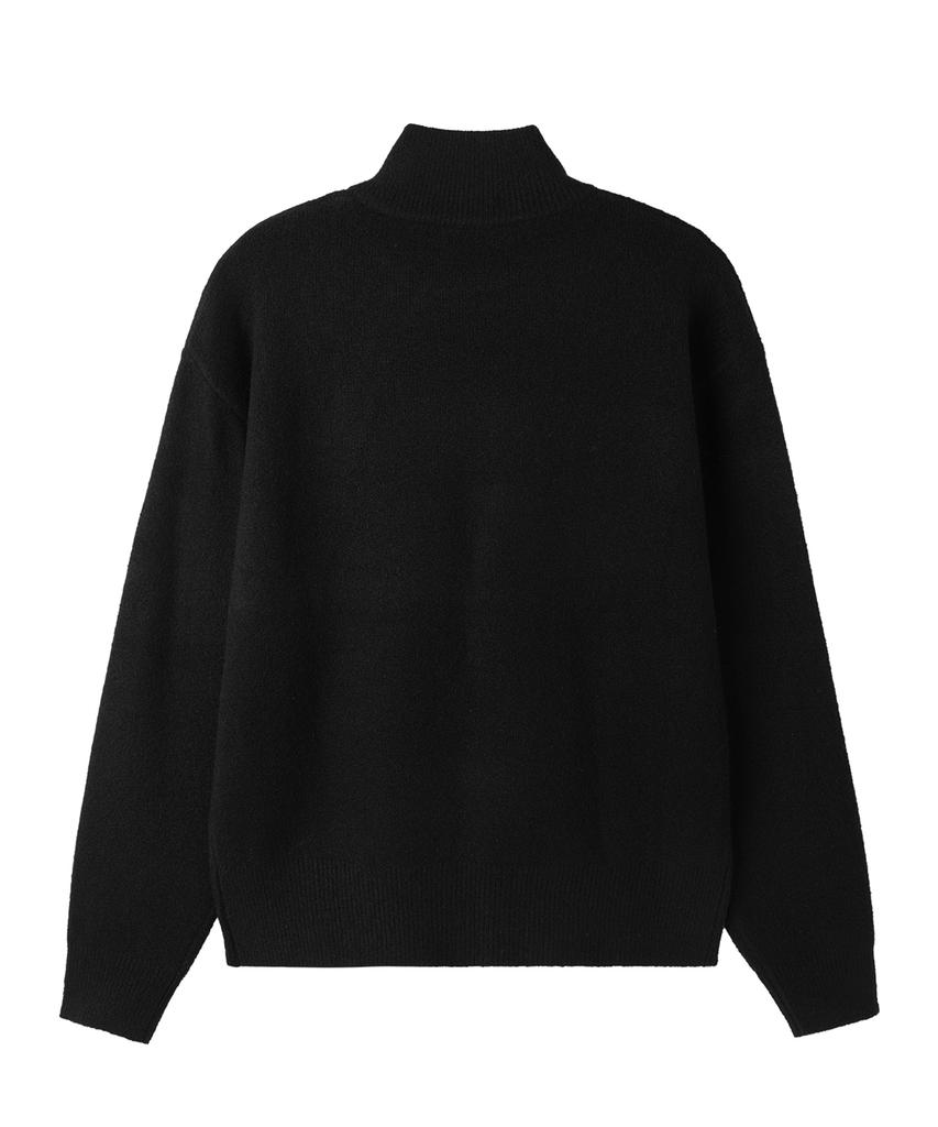 OPENYARD(OY) Offset Neck Knit - Black
