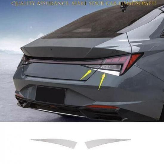 For Hyundai Elantra 2021-2024 Chrome Steel Rear Lamp Taillight Strip Trim 4pcs