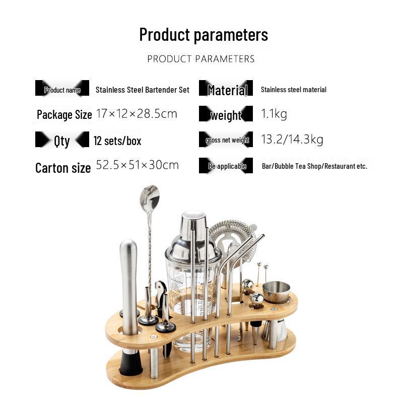 Stainless Steel Bartender Cocktail Set for Home Use