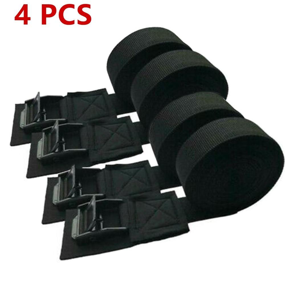 Tie Down Buckle Car Roof Rack Luggage 4PCS 9.8ft Black