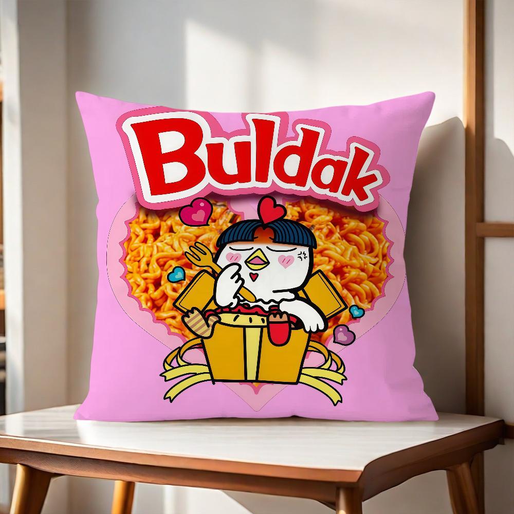 B-Buldak Ramen Cushion Cover For Pillow Printing Sofa Decoration Home Car Room Coffee Shop Office Nordic Simplicity