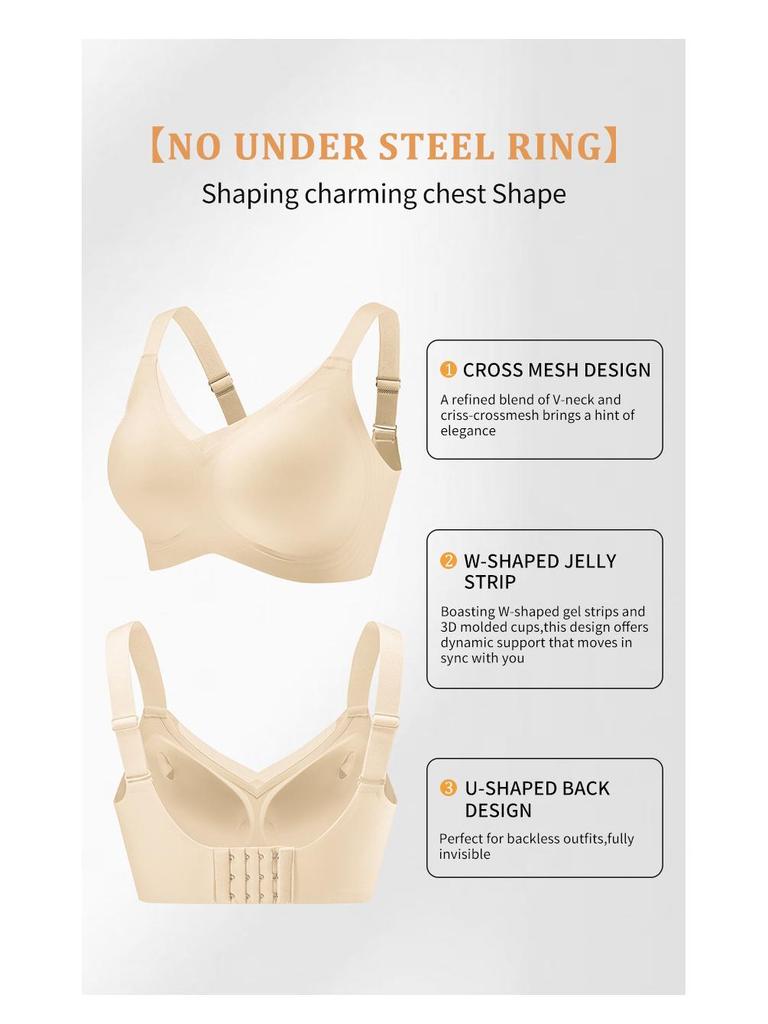 Wire-Free Seamless Bra: Enhances Bust, Smooths Underarm, Anti-Sag, Mesh Design, Plus Size