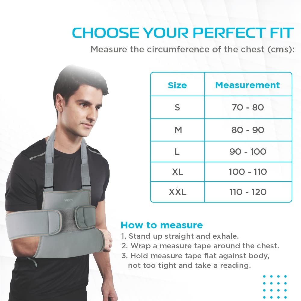 Vissco Shoulder Immobilizer, Shoulder Support for Shoulder Dislocation, Joint Injuries, Pain Relief Belt, Support Brace, Pain Reliever for Rotato
