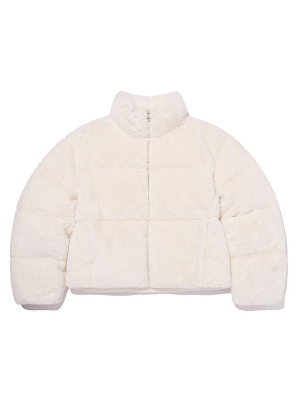 Kirsh Faux Fur Semi-Crop Down Jumper [Ivory]