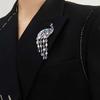 Elegant Rhinestone Peacock Brooches for Women Large Crystal Long Thread Tassel Brooch Pins Accessories Jewelry High Quality